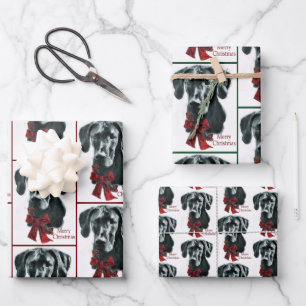 Great Dane Merry Christmas Wrapping Paper Sheet