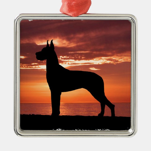 Great Dane Metal Tree Decoration (Front)