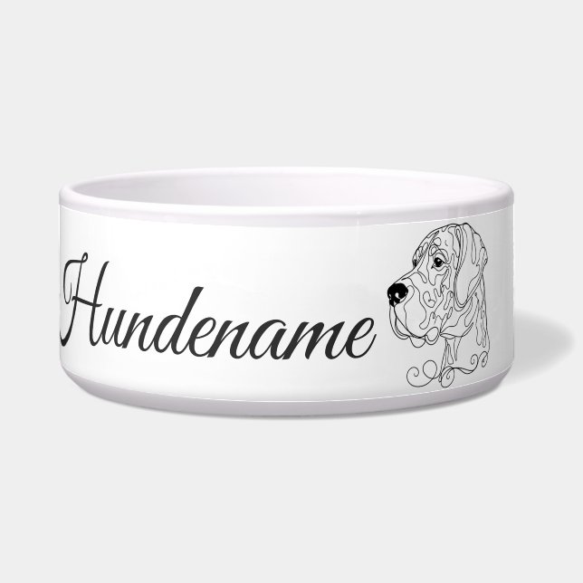 Great Dane Minimalist Line Art personalized bowl (Front)