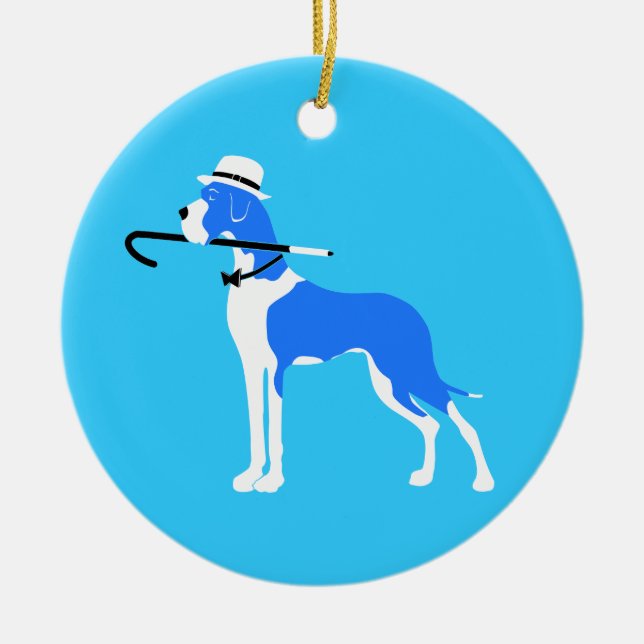 Great Dane Mister Ceramic Tree Decoration (Front)