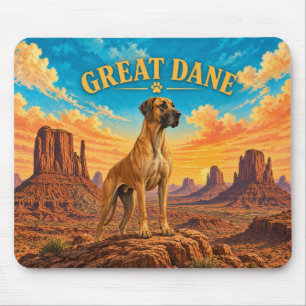 Great Dane, Monument Bluff Vintage Watercolor Mouse Mat