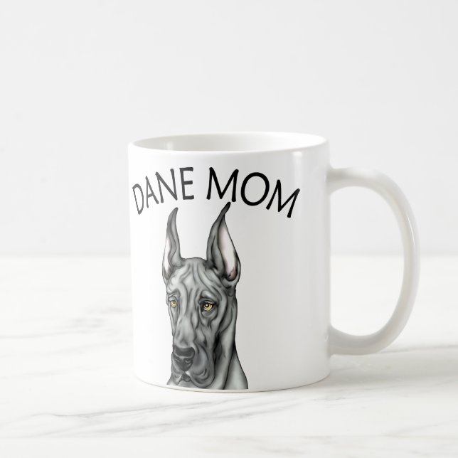 Great Dane Mum Black Coffee Mug (Right)