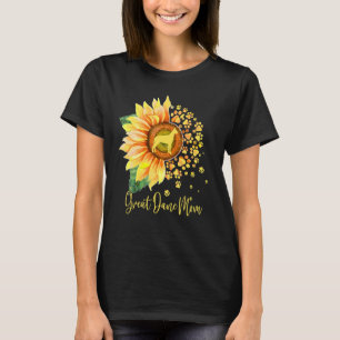 Great Dane Mum Sunflower Dog Paw Mother s Day 2023 T-Shirt