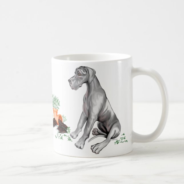 Great Dane Naughty Pup Black UC Coffee Mug (Right)