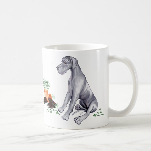 Great Dane Naughty Pup Blue UC Coffee Mug (Right)