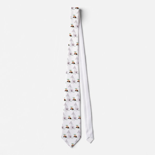 Great Dane Naughty Pup White Tie (Front)
