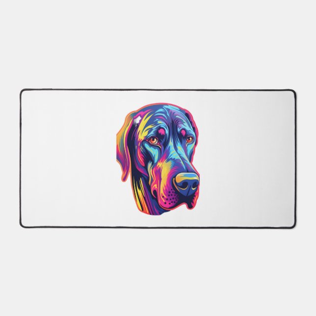 Great Dane Neon Design   Desk Mat (Front)