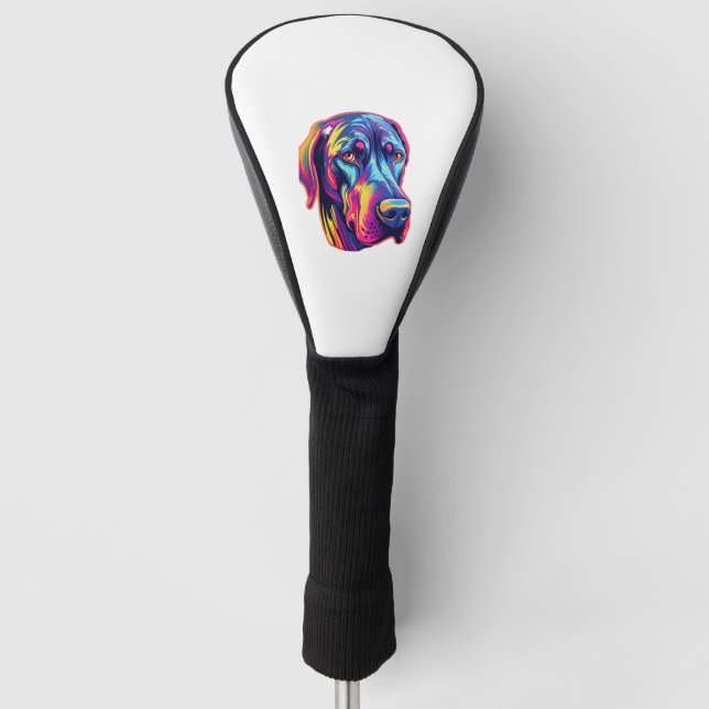 Great Dane Neon Design   Golf Head Cover (Front)