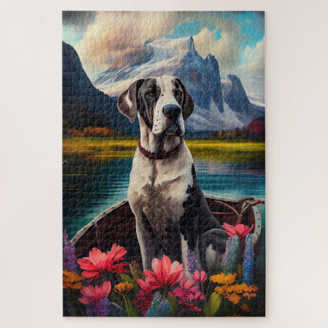 Great Dane on a Paddle: A Scenic Adventure Jigsaw Puzzle (Vertical)