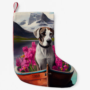 Great Dane on a Paddle: A Scenic Adventure Small Christmas Stocking