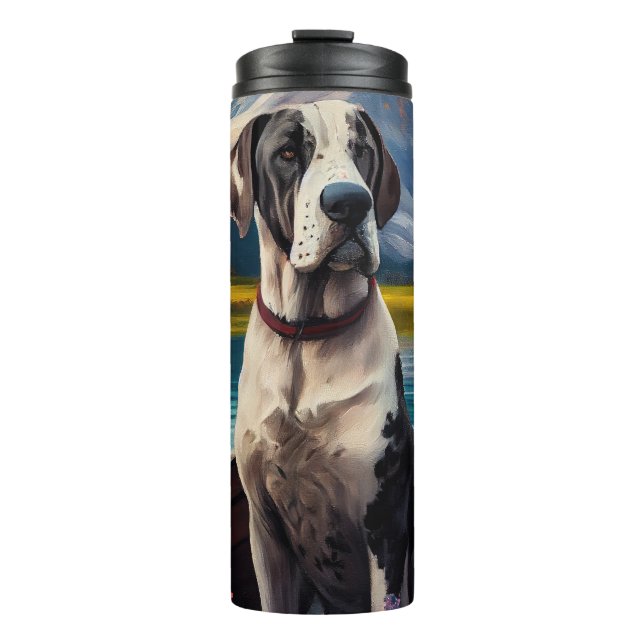 Great Dane on a Paddle: A Scenic Adventure Thermal Tumbler (Front)