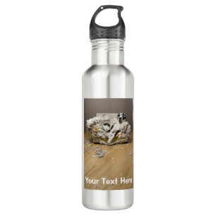 Great Dane on Chewed Sofa Aluminium 710 Ml Water Bottle