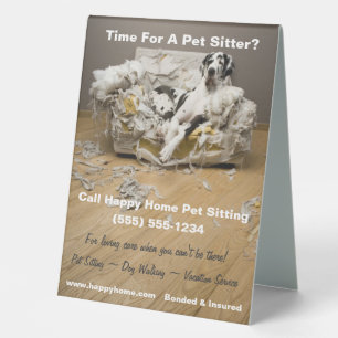 Great Dane on Chewed Sofa Pet Sitting Flyer 6x8