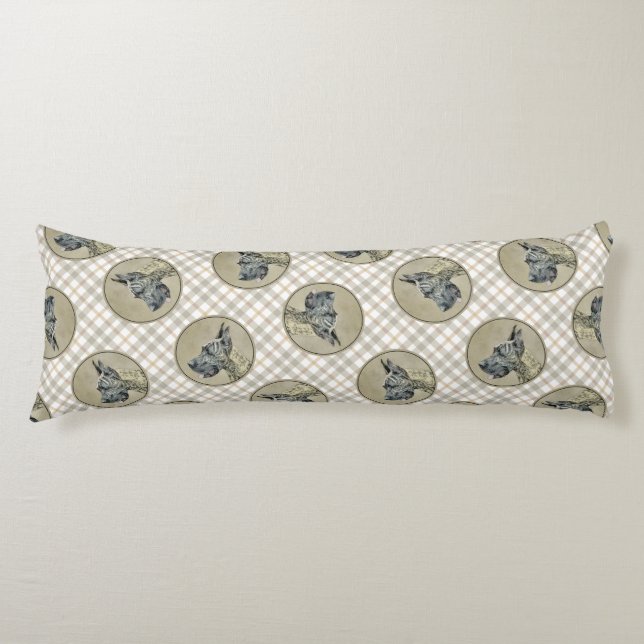 Great Dane Painting Brindle Original Pet Dog Art Body Cushion (Front)