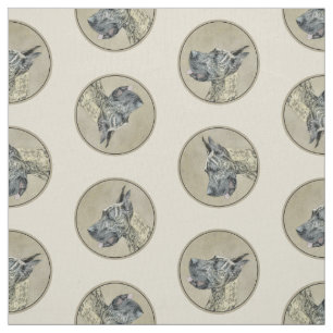 Great Dane Painting Brindle Original Pet Dog Art Fabric
