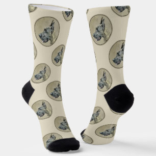 Great Dane Painting Brindle Original Pet Dog Art Socks