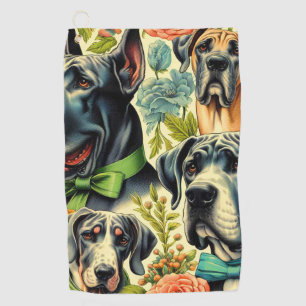 Great Dane Painting Golf Towel