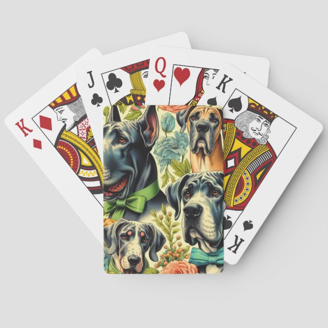 Great Dane Painting Playing Cards (Back)