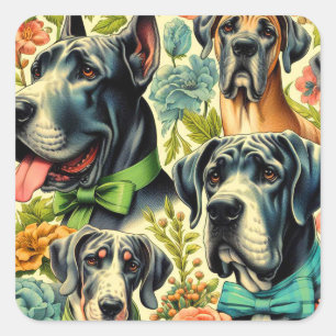 Great Dane Painting Square Sticker