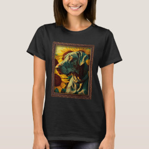 Great Dane Painting Sunflower Flower Mum Women Flo T-Shirt