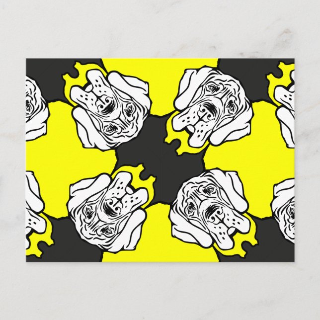 Great Dane Pattern Heads Postcard (Front)