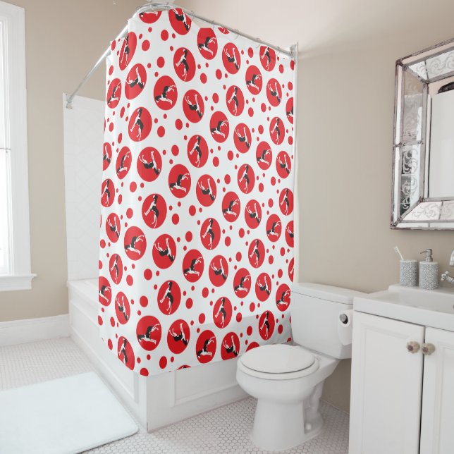 Great Dane pattern Shower Curtain (In Situ)