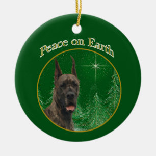 Great Dane Peace Keychain Ceramic Tree Decoration