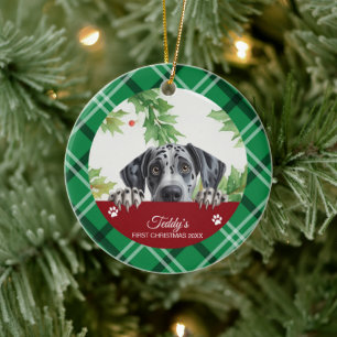 Great Dane Personalised First Christmas Ceramic Tree Decoration