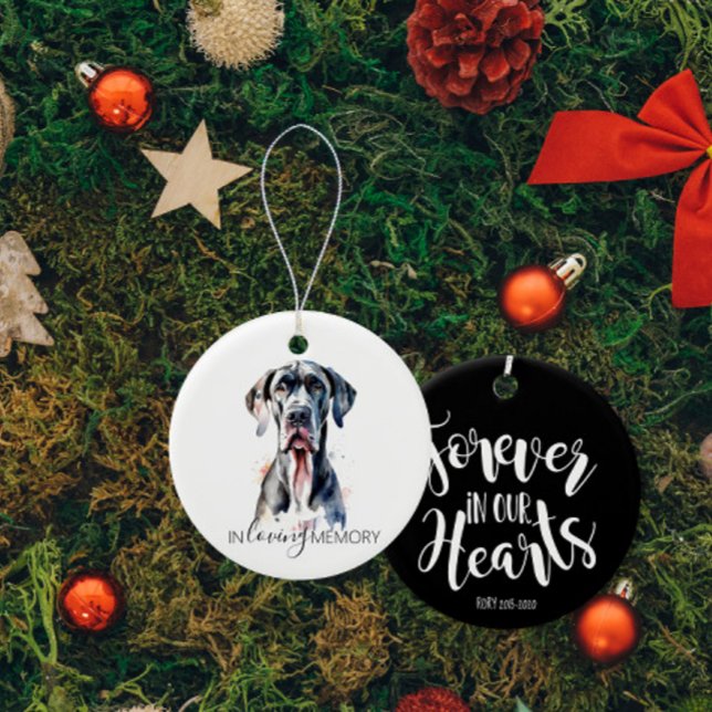 Great Dane pet Memorial christmas keepsake Ceramic Tree Decoration (Creator Uploaded)