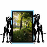 Great Dane photo frame Standing Photo Sculpture<br><div class="desc">Display your cherished moments in style with our stunning Great Dane photo frame! Show off your loved ones on your mantle, office desk, or living room with these acrylic photo sculptures. Designed to bring your memories to life, these pieces come with a sleek black stand and make for a wonderful...</div>