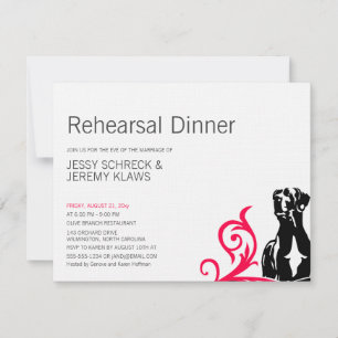 Great Dane pink Rehearsal Invitation