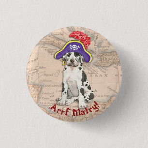 Great Dane Pirate 3 Cm Round Badge