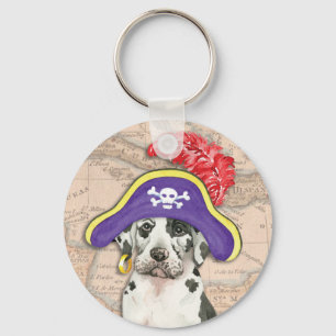 Great Dane Pirate Key Ring