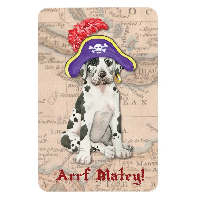 Great Dane Pirate Magnet (Vertical)