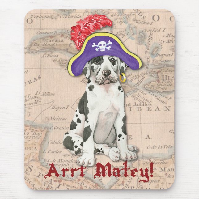Great Dane Pirate Mouse Mat (Front)