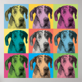 Great Dane Pop-Art Poster