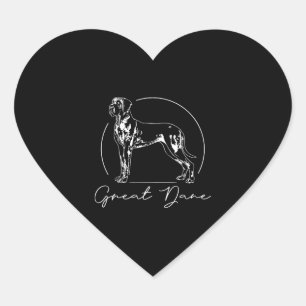 Great Dane portrait dog mom Heart Sticker