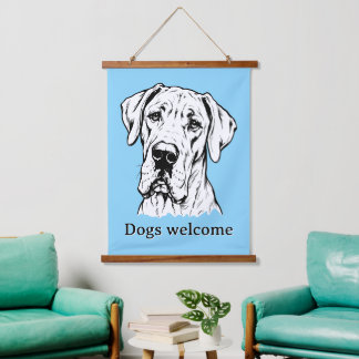 Great Dane Portrait Hanging Tapestry