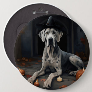 Great Dane Pumpkins Halloween Scary Flip 6 Cm Round Badge