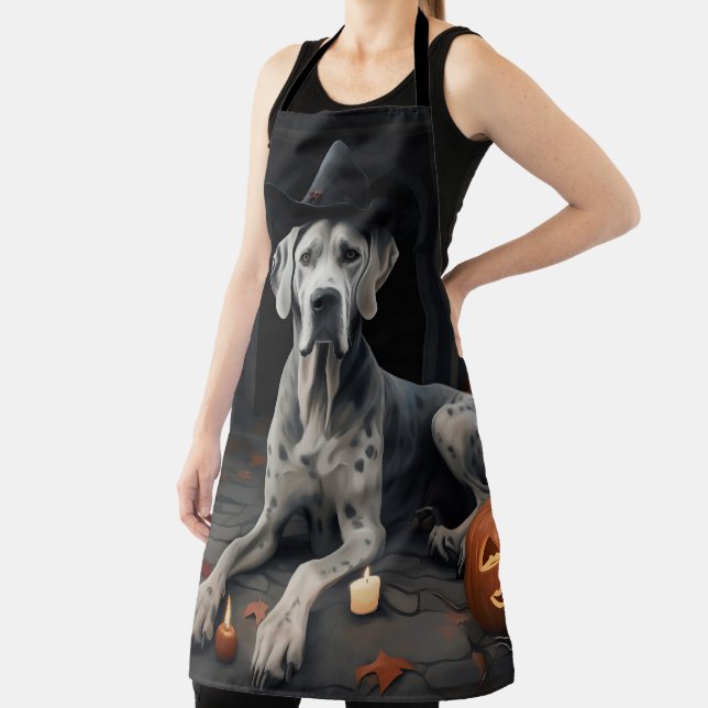Great Dane Pumpkins Halloween Scary Flip Apron (Insitu)