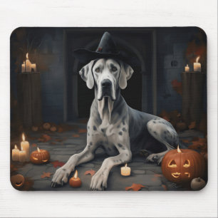 Great Dane Pumpkins Halloween Scary Flip Mouse Mat