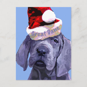 Great Dane Puppy Christmas Postcard