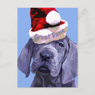 Great Dane Puppy Christmas Postcard