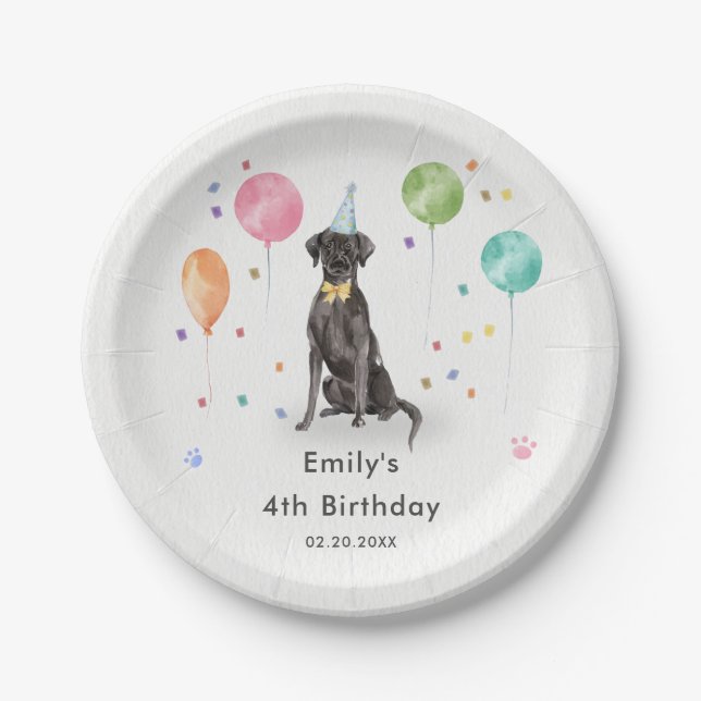 Great Dane Puppy Dog Kids Birthday Party Paper Plate (Front)