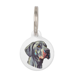 Great dane puppy front   pet tag