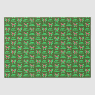 Great Dane Red Christmas Dog & Green Bow Green Tissue Paper