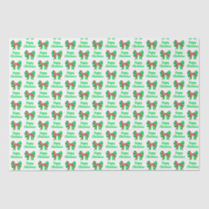 Great Dane Red Christmas Dog & Green Bow White Tissue Paper