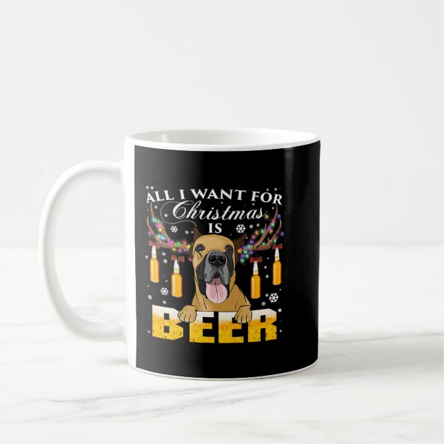 Great Dane Reindeer Beer Christmas Ornaments Xmas  Coffee Mug (Left)