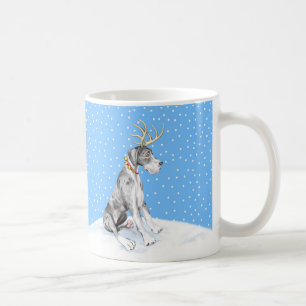 Great Dane Reindeer Christmas Merle UC Coffee Mug
