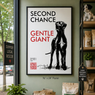 Great Dane Rescue QR Code Poster